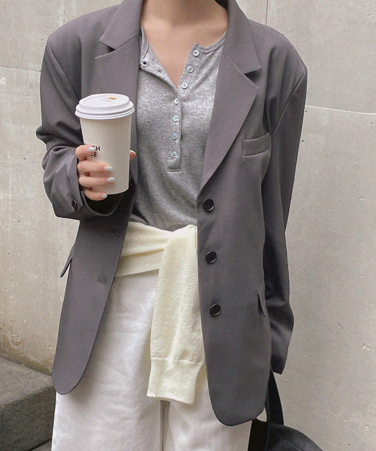 カジュアルオーバージャケット DARK GRAY