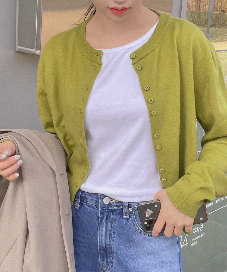 パウダーカーディガン(6color) OLIVE