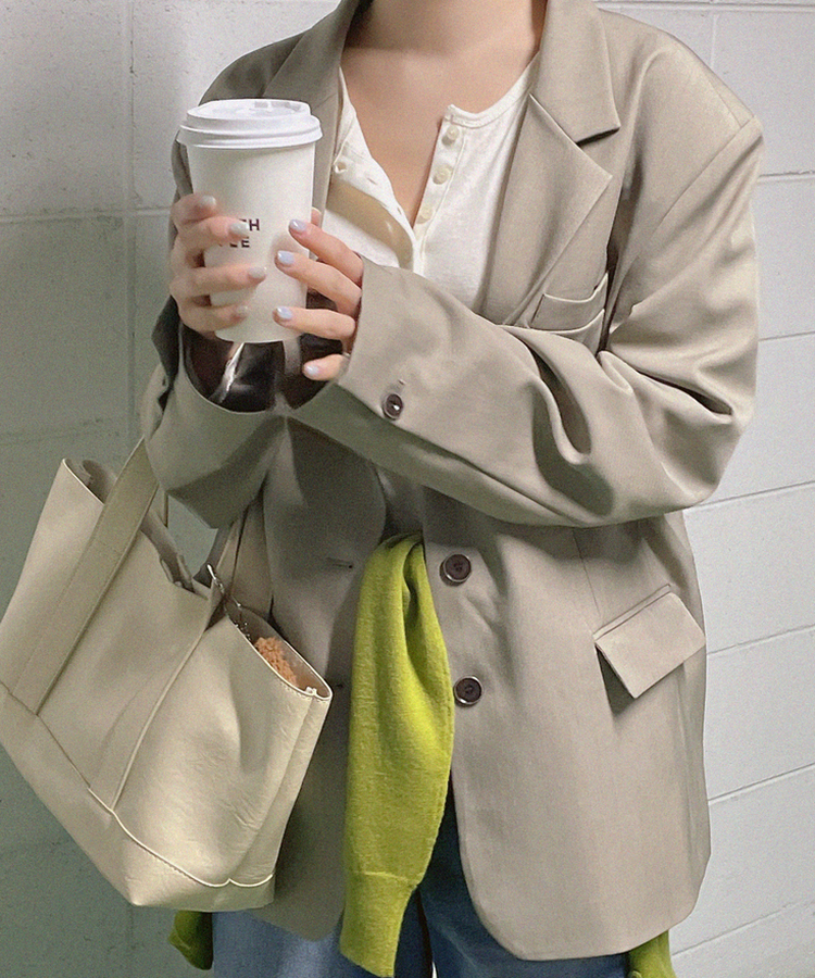 シンプルボタンTシャツ IVORY