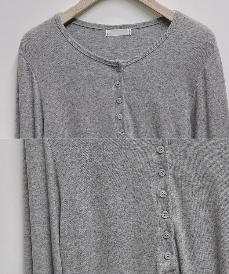 シンプルボタンTシャツ