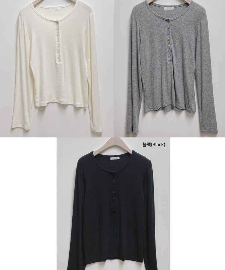 シンプルボタンTシャツ