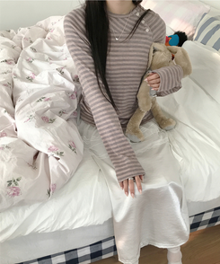 ボタンフードトップス NUDE PINK