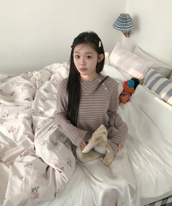 ボタンフードトップス NUDE PINK