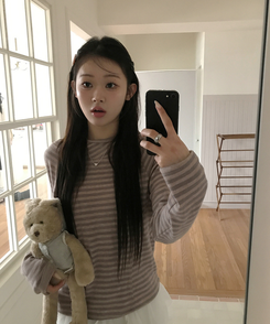 ボタンフードトップス NUDE PINK