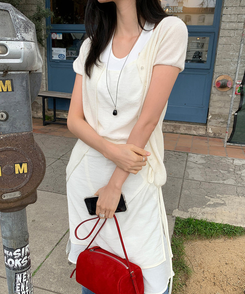 シースルーラップレイヤードワンピース IVORY