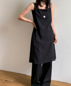 シースルーラップレイヤードワンピース BLACK