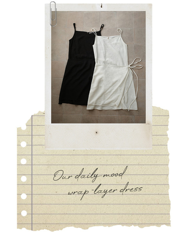 シースルーラップレイヤードワンピース