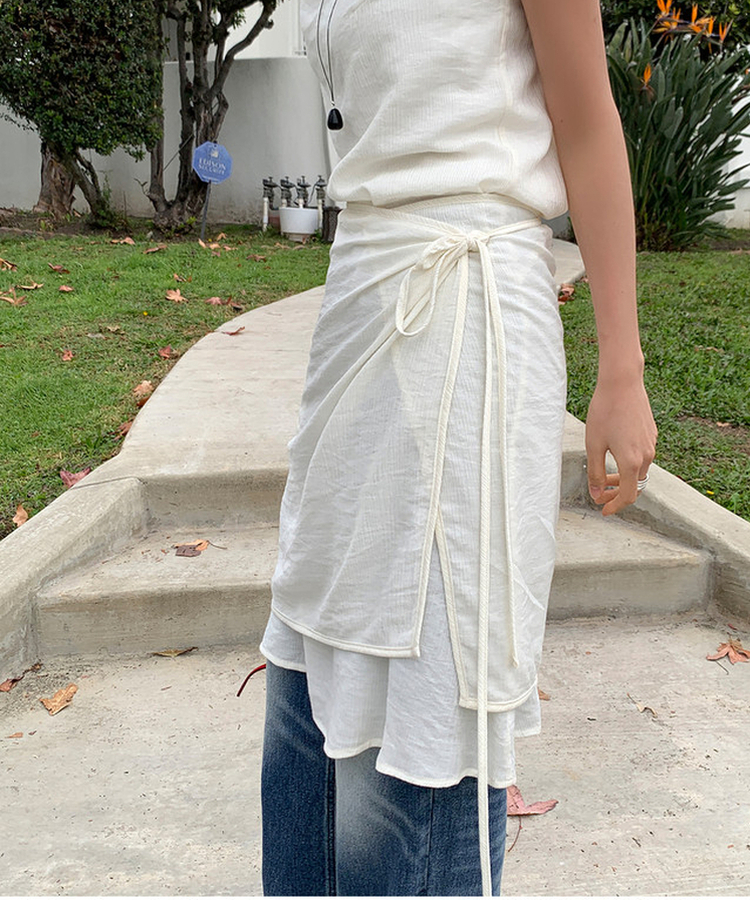 シースルーラップレイヤードワンピース IVORY