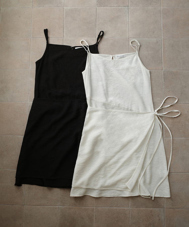 シースルーラップレイヤードワンピース