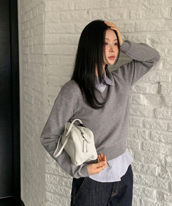 シンプルストライプシャツ MILK BLUE