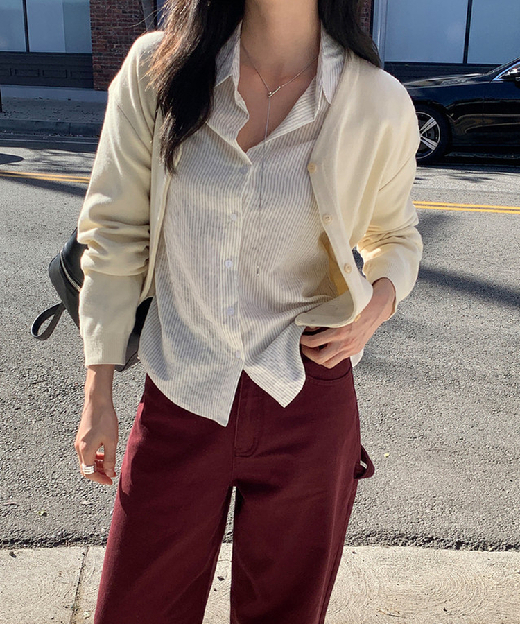 シンプルストライプシャツ CREAM