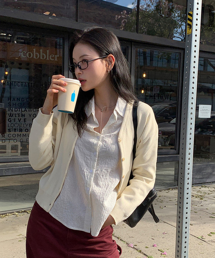 シンプルストライプシャツ CREAM