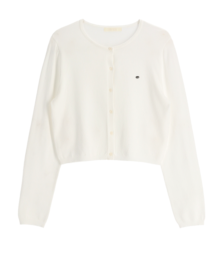 (なめらかタッチ / 華奢見え / デイリーカーディガン♥) シルバーペンダント付き ベーシックラウンドカーディガン