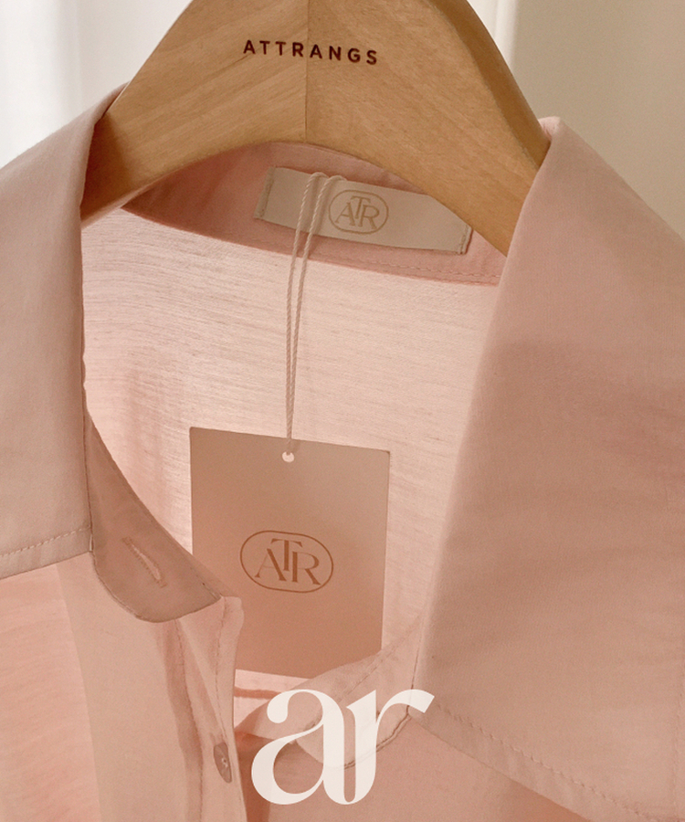 (MADE / ベルトセット / 春バージョン♥) テンセルDリングベルト付きシャツブラウス PINK