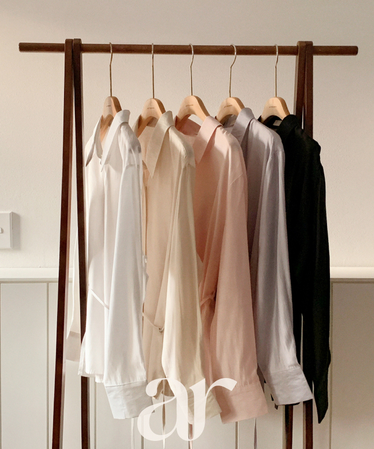 (MADE / ベルトセット / 春バージョン♥) テンセルDリングベルト付きシャツブラウス