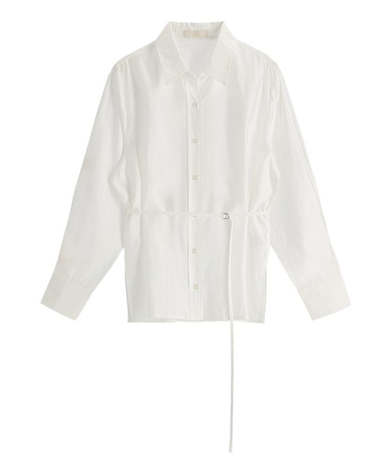 (MADE / ベルトセット / 春バージョン♥) テンセルDリングベルト付きシャツブラウス