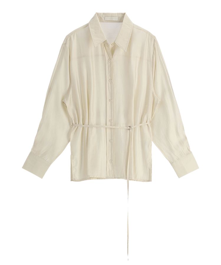 (MADE / ベルトセット / 春バージョン♥) テンセルDリングベルト付きシャツブラウス