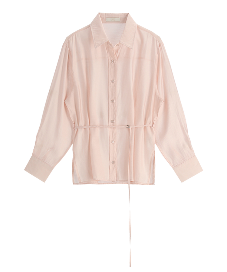 (MADE / ベルトセット / 春バージョン♥) テンセルDリングベルト付きシャツブラウス
