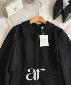 （MADE／プレミアム／ツーピース風デザイン／フォーマルスタイル）ツイードカラー ツーピース風 ロングワンピース