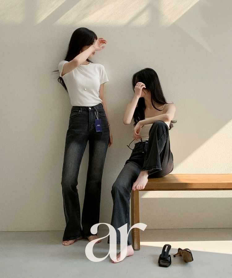 (モダール＋しっかりスパン／細見えフィット)   コットン 無地 クロップド 半袖Tシャツ   IVORY