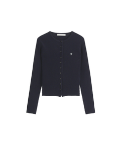 (MADE / Easy Washable / 2 Neck Types / Soft & Stretchy) Mother-of-Pearl Pendant Ribbed Knit Cardigan