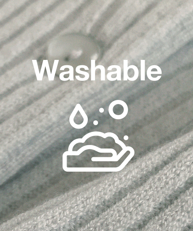 (MADE / Easy Washable / 2 Neck Types / Soft & Stretchy) Mother-of-Pearl Pendant Ribbed Knit Cardigan SKY MINT