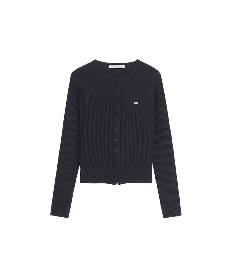 (MADE / Easy Washable / 2 Neck Types / Soft & Stretchy) Mother-of-Pearl Pendant Ribbed Knit Cardigan