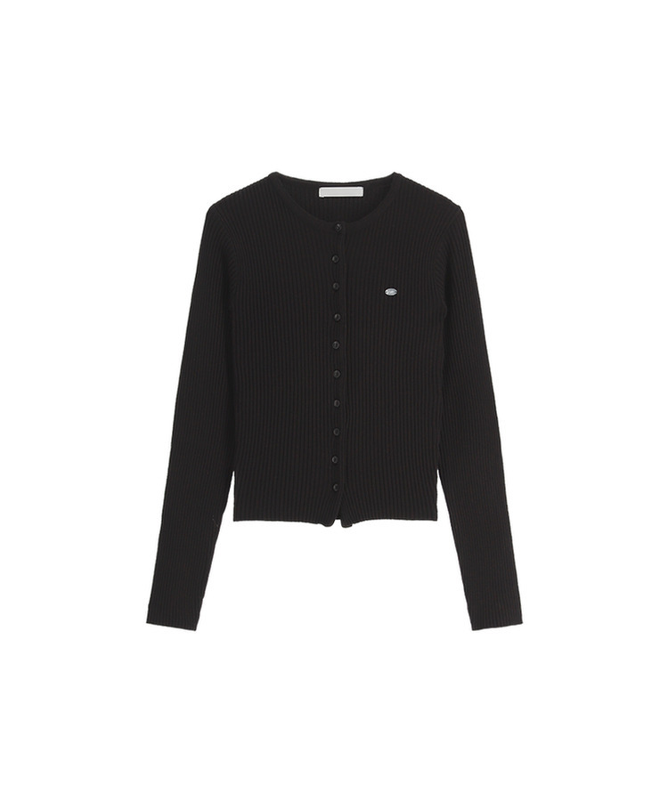 (MADE / Easy Washable / 2 Neck Types / Soft & Stretchy) Mother-of-Pearl Pendant Ribbed Knit Cardigan