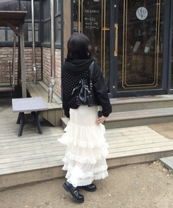 【✔企画】ドットナグランフードジップアップ BLACK