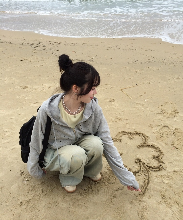 【✔기획】도트나그랑후드집업 멜란지