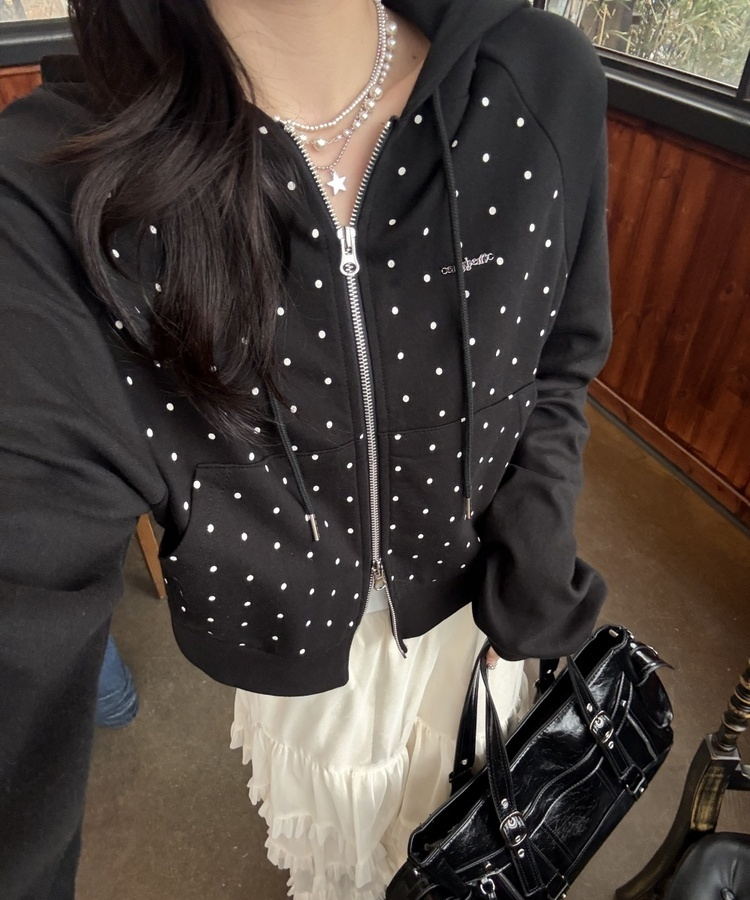 【✔기획】도트나그랑후드집업 블랙