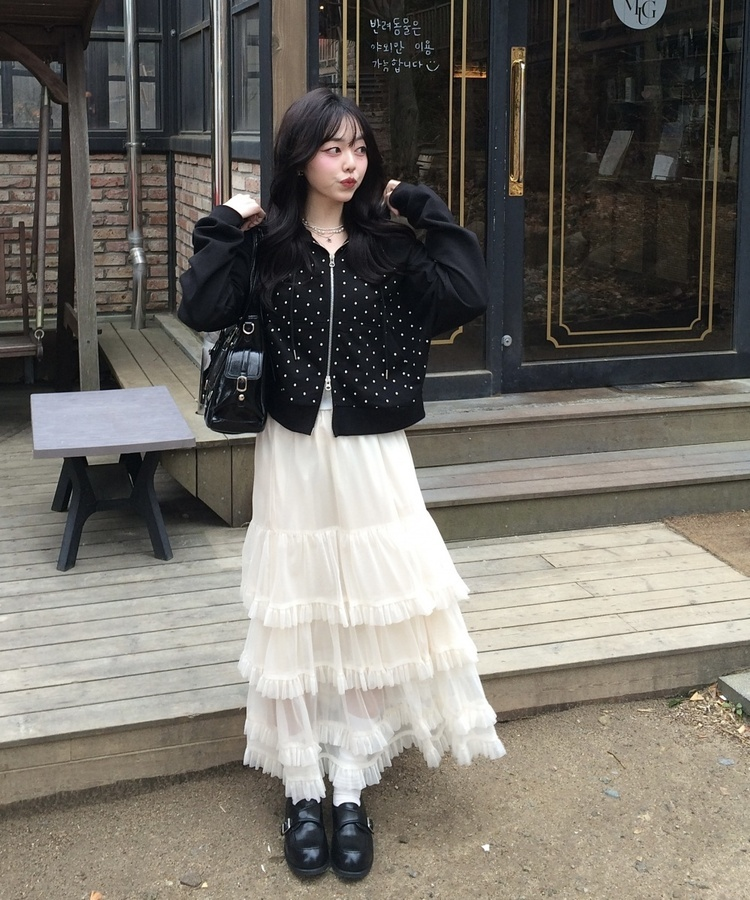 【✔기획】도트나그랑후드집업 블랙