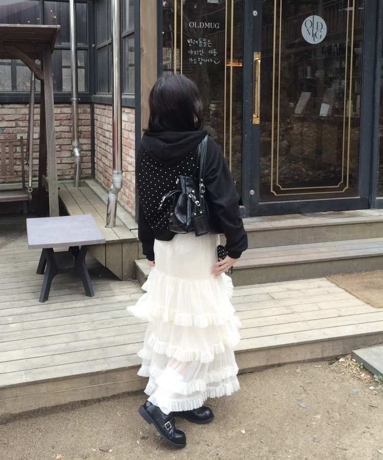 【✔기획】도트나그랑후드집업 블랙