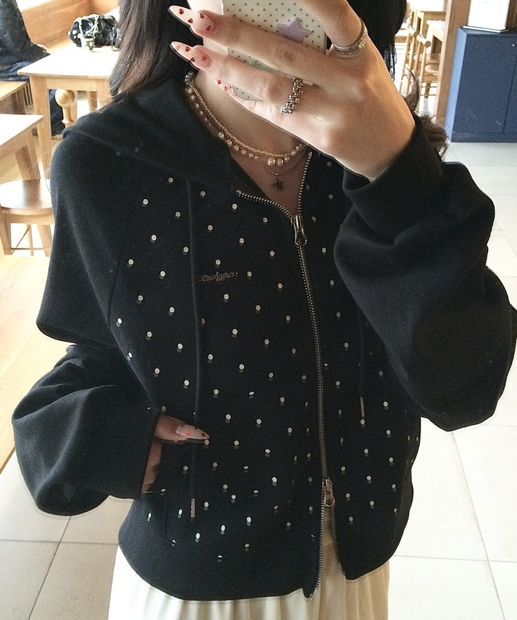 【✔기획】도트나그랑후드집업 블랙