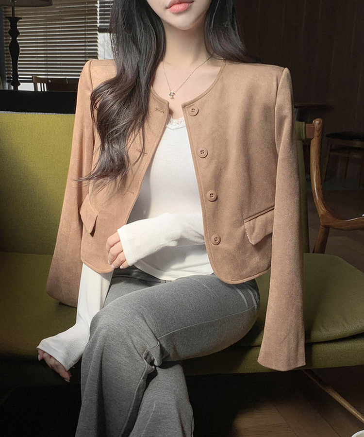 スエードクロップジャケット BEIGE