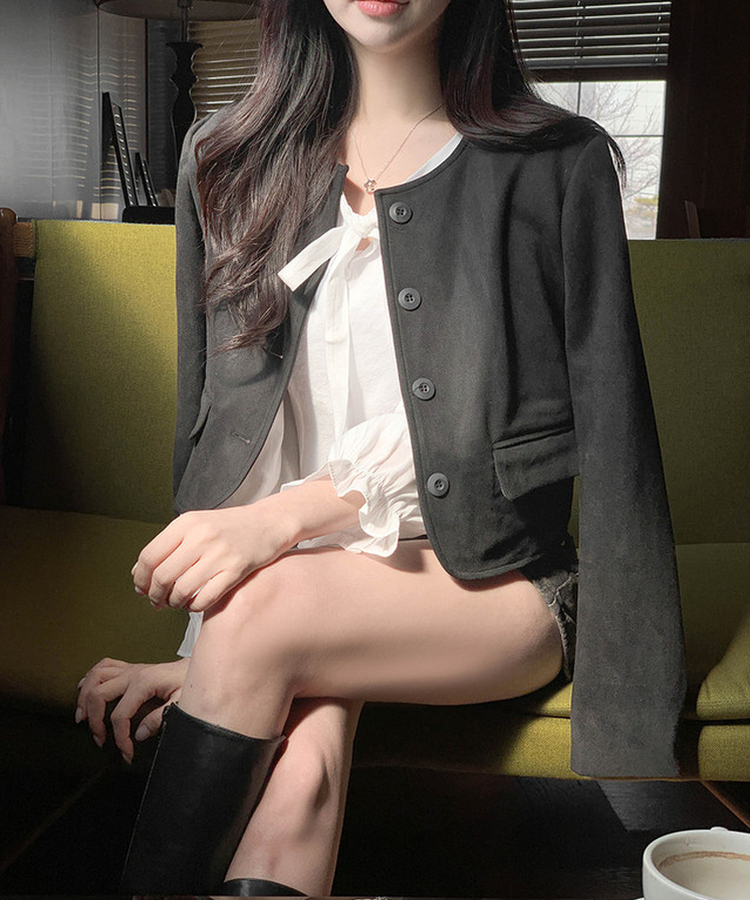 スエードクロップジャケット BLACK