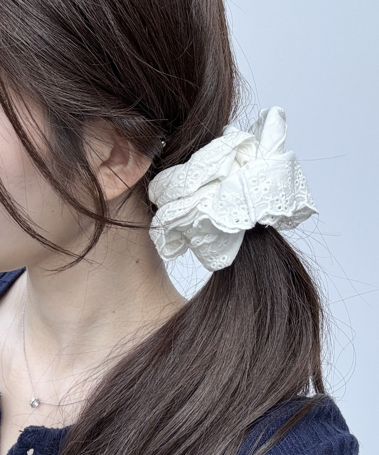 レースフリルシュシュ IVORY