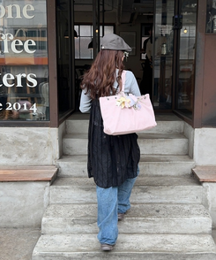 スエードアイレットスクエアバック PINK