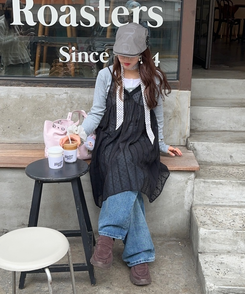 スエードアイレットスクエアバック PINK