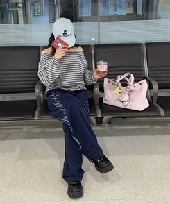 スエードアイレットスクエアバック PINK