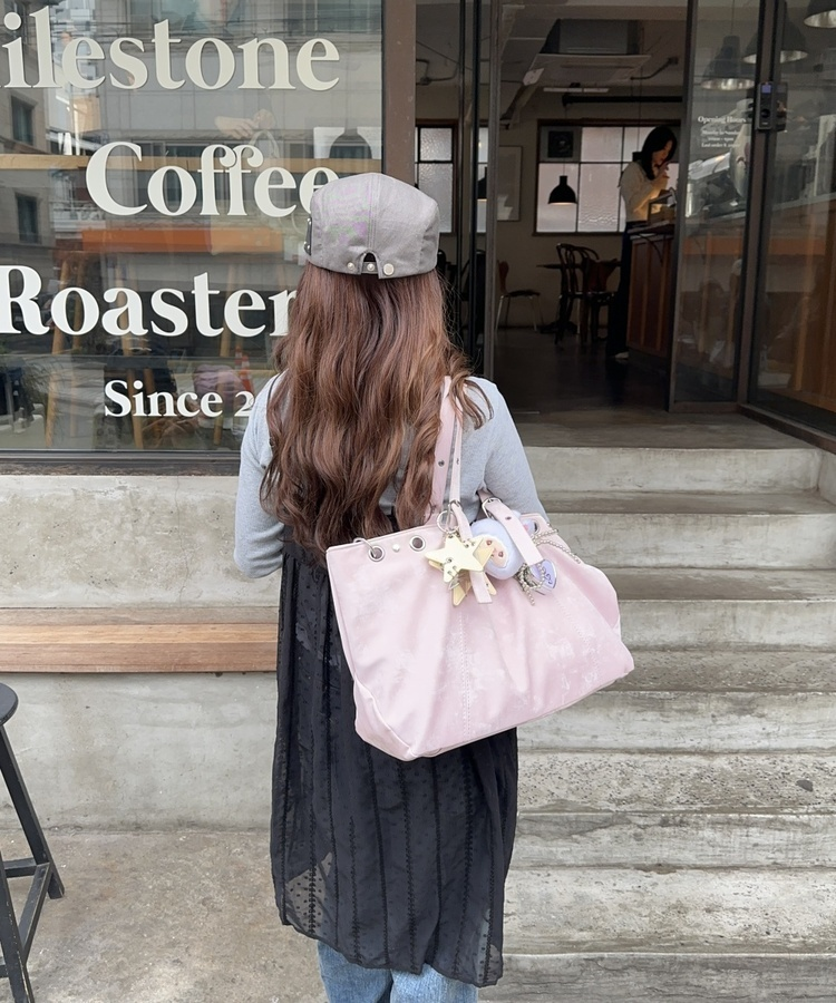 スエードアイレットスクエアバック PINK