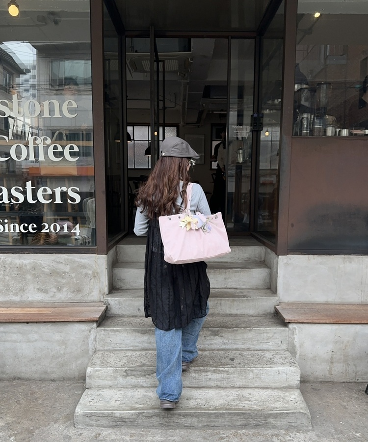 スエードアイレットスクエアバック PINK