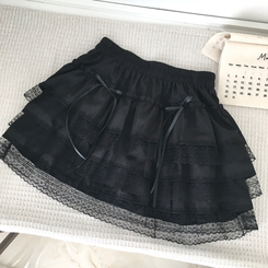 リボンティアードミニスカート