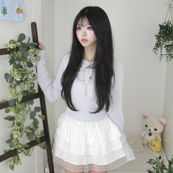 レースシアリング長袖Tシャツ SKY BLUE