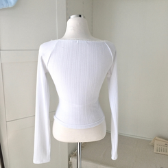 レースシアリング長袖Tシャツ