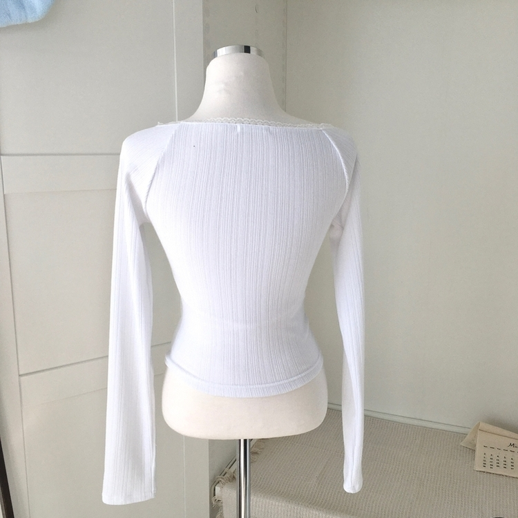 レースシアリング長袖Tシャツ