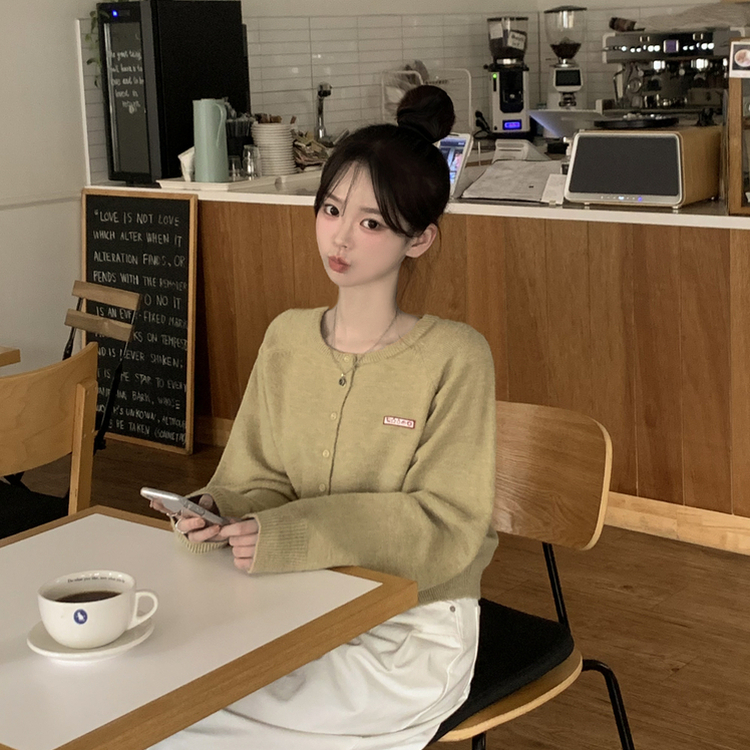 ルーズフィットニットカーディガン(6color) OLIVE