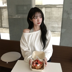 【SET】ボーダーキャミソールオフショルダースウェット WHITE