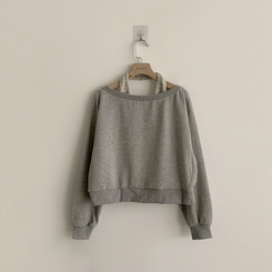 【SET】ボーダーキャミソールオフショルダースウェット