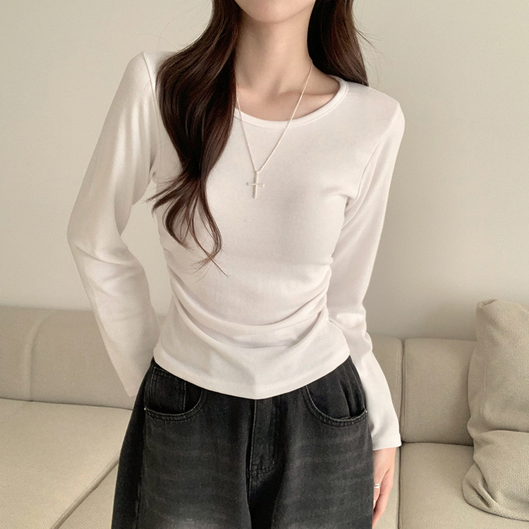 スリムフィットデイリー長袖Tシャツ IVORY